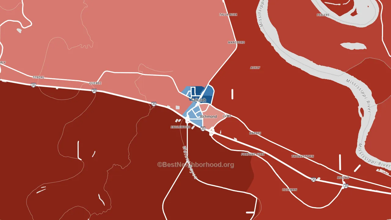 71282, LA block-group political-lean map