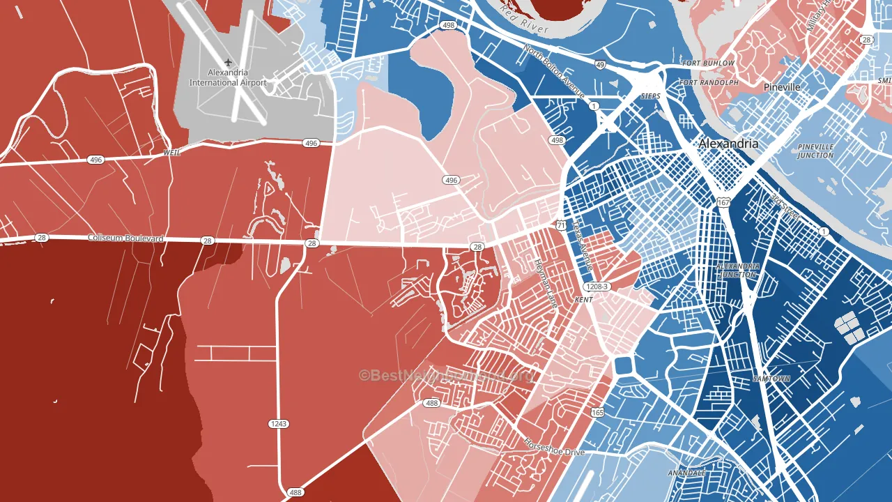 71303, LA block-group political-lean map