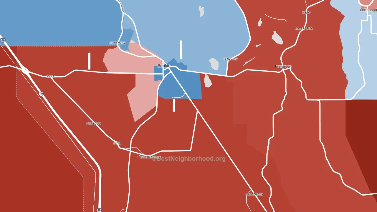 71322, LA block-group political-lean map