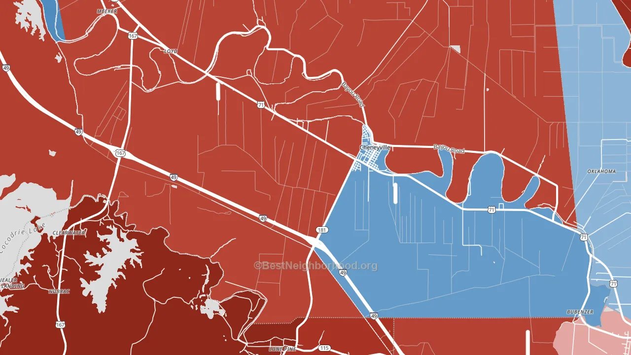 71325, LA block-group political-lean map