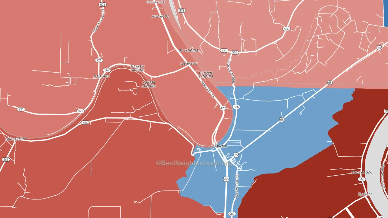 71326, LA block-group political-lean map