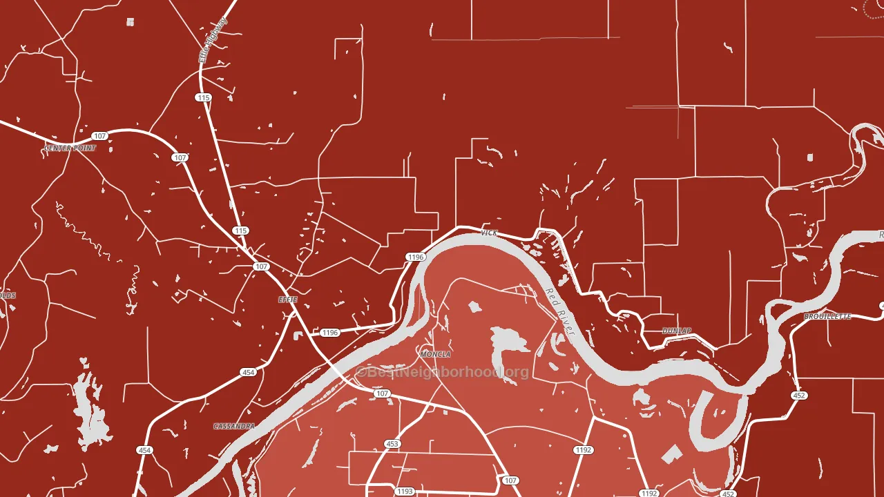 71331, LA block-group political-lean map