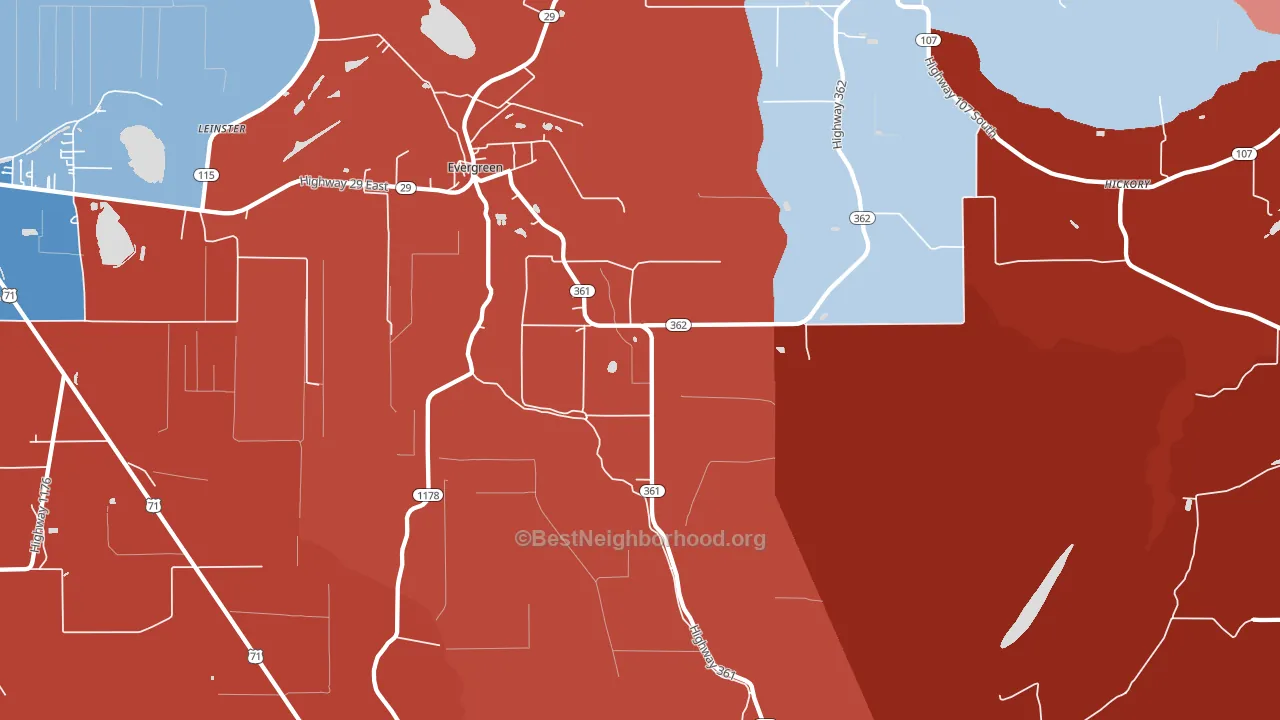 71333, LA block-group political-lean map
