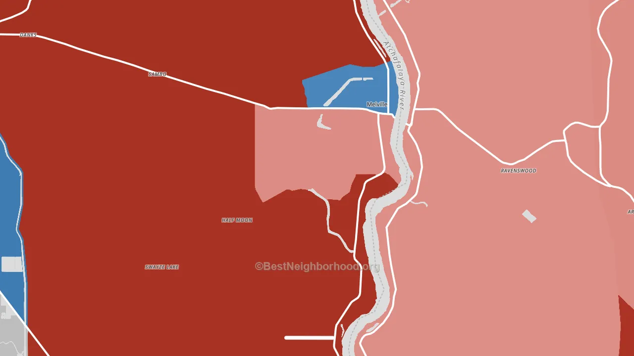 71353, LA block-group political-lean map