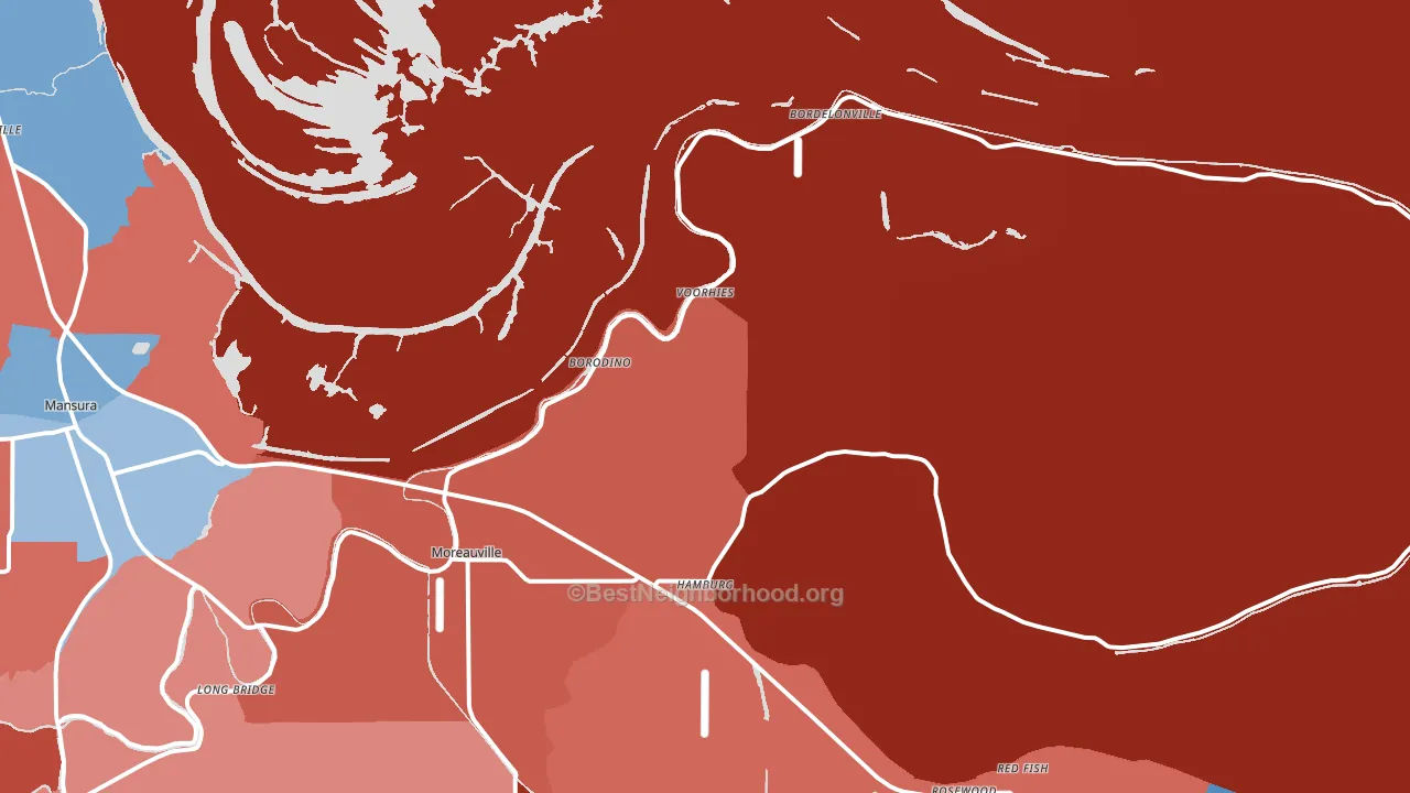 71355, LA block-group political-lean map