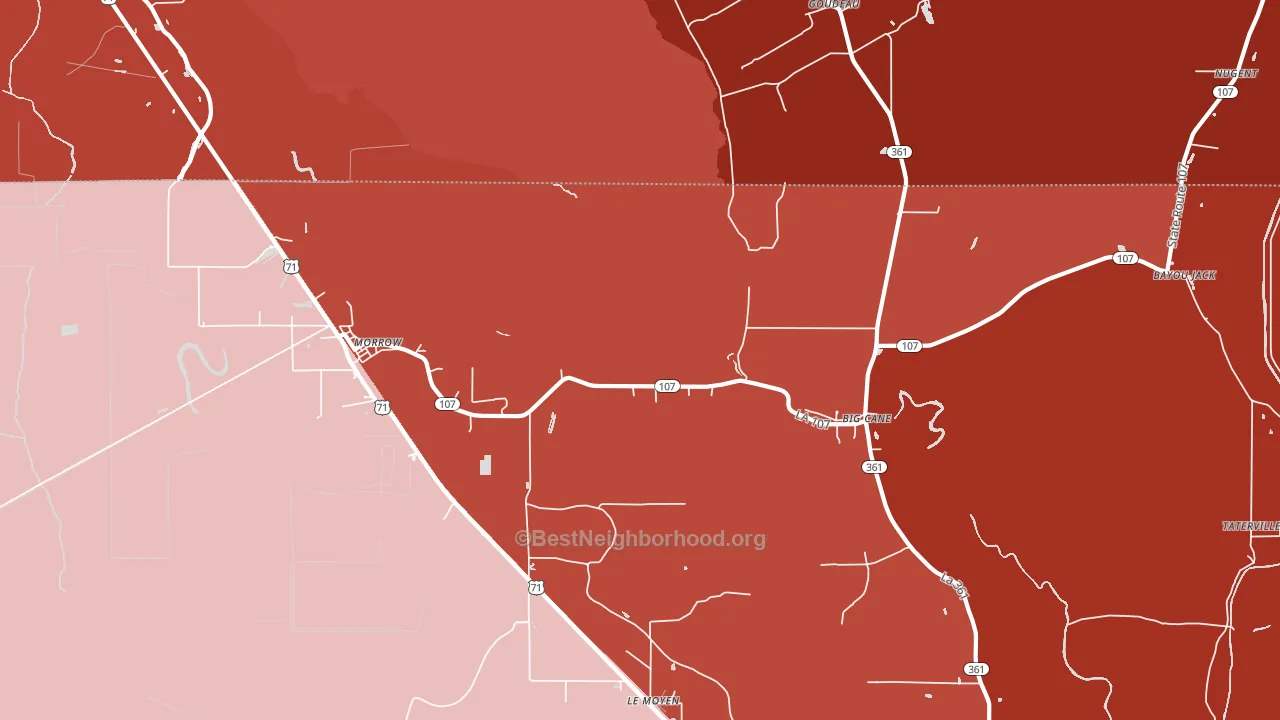 71356, LA block-group political-lean map
