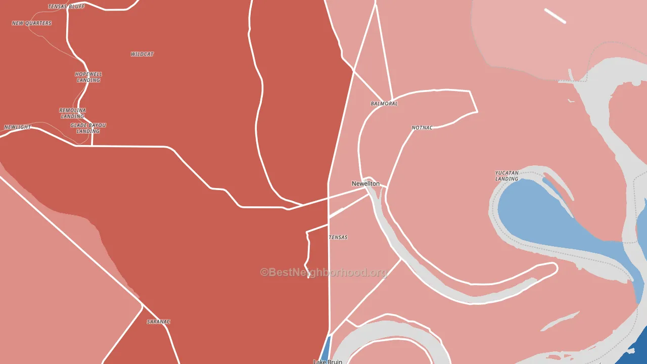 71357, LA block-group political-lean map