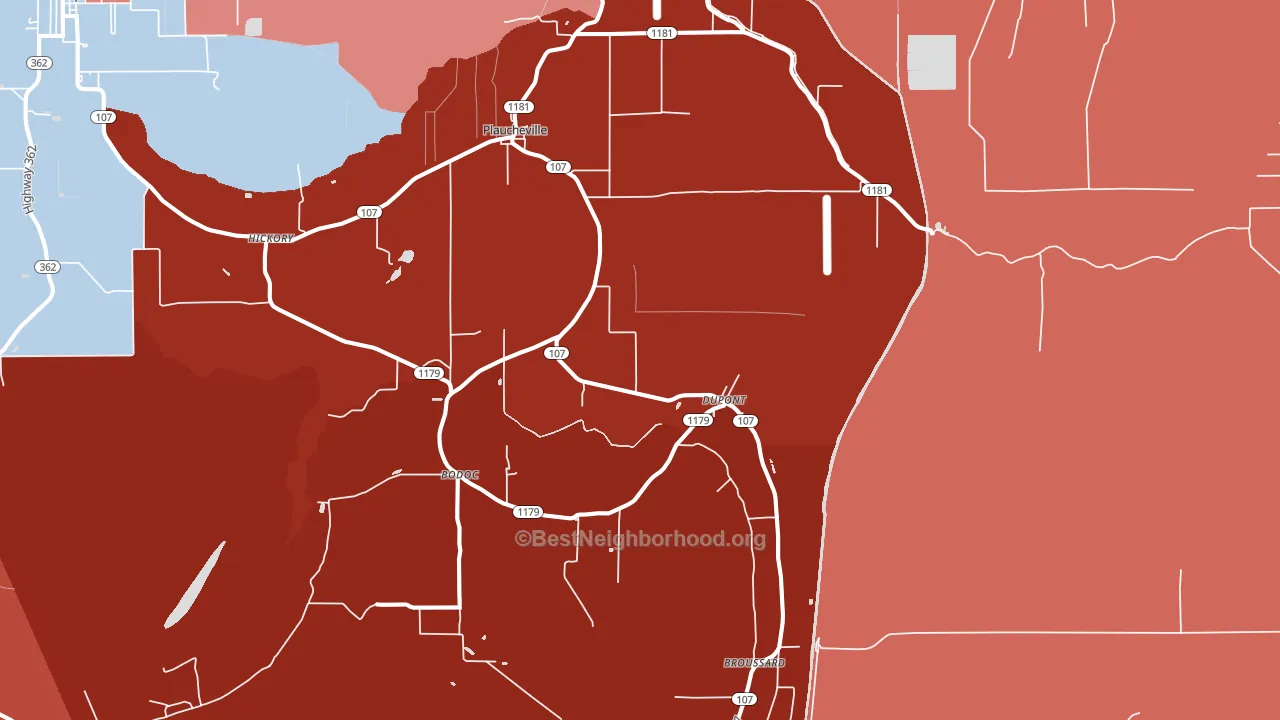 71362, LA block-group political-lean map