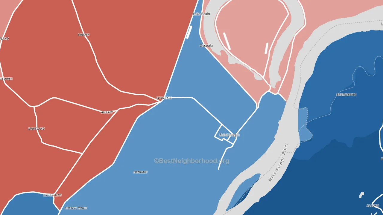 71366, LA block-group political-lean map