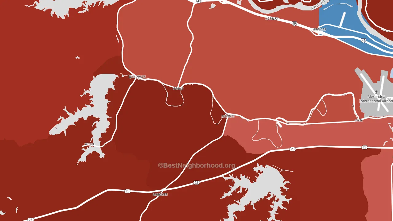71409, LA block-group political-lean map
