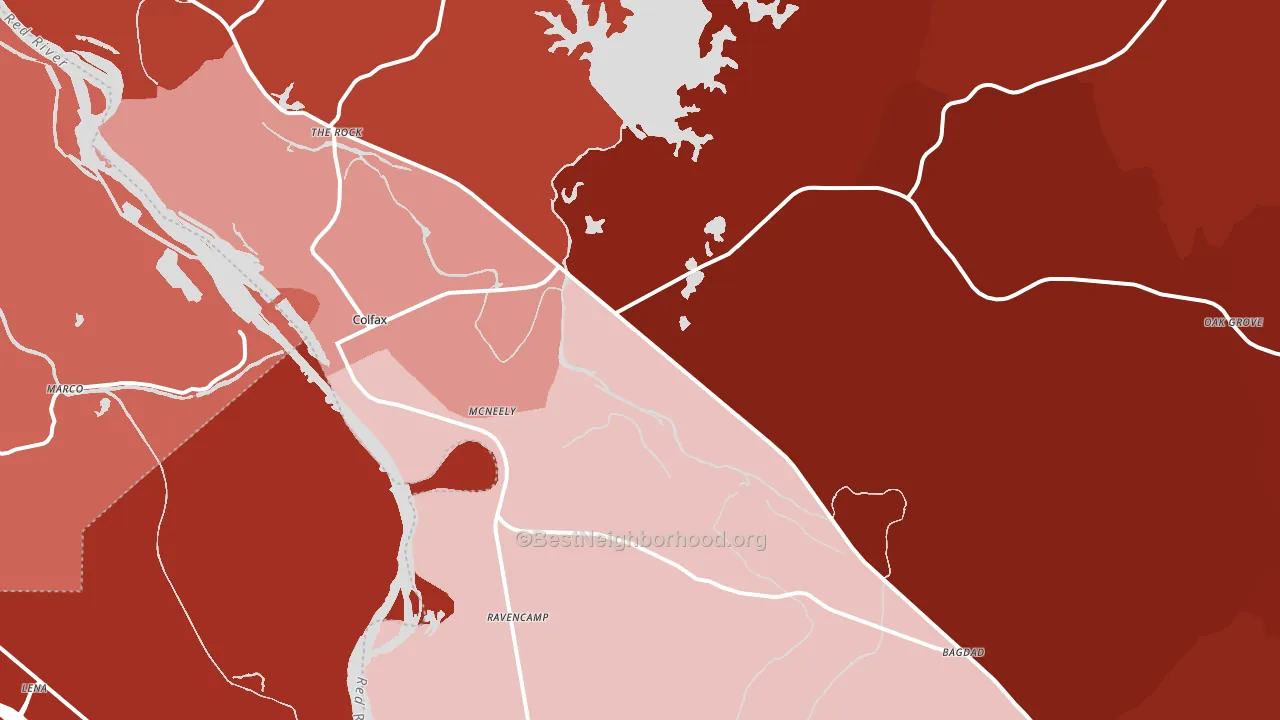 71417, LA block-group political-lean map