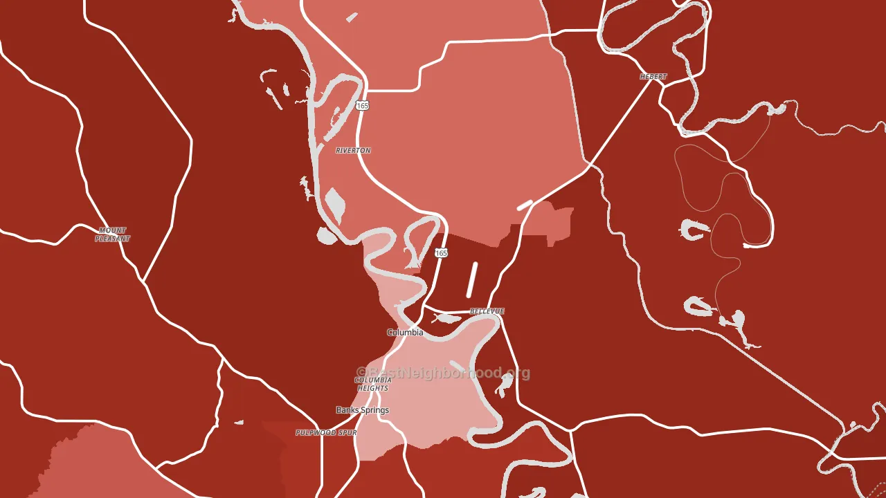 71418, LA block-group political-lean map