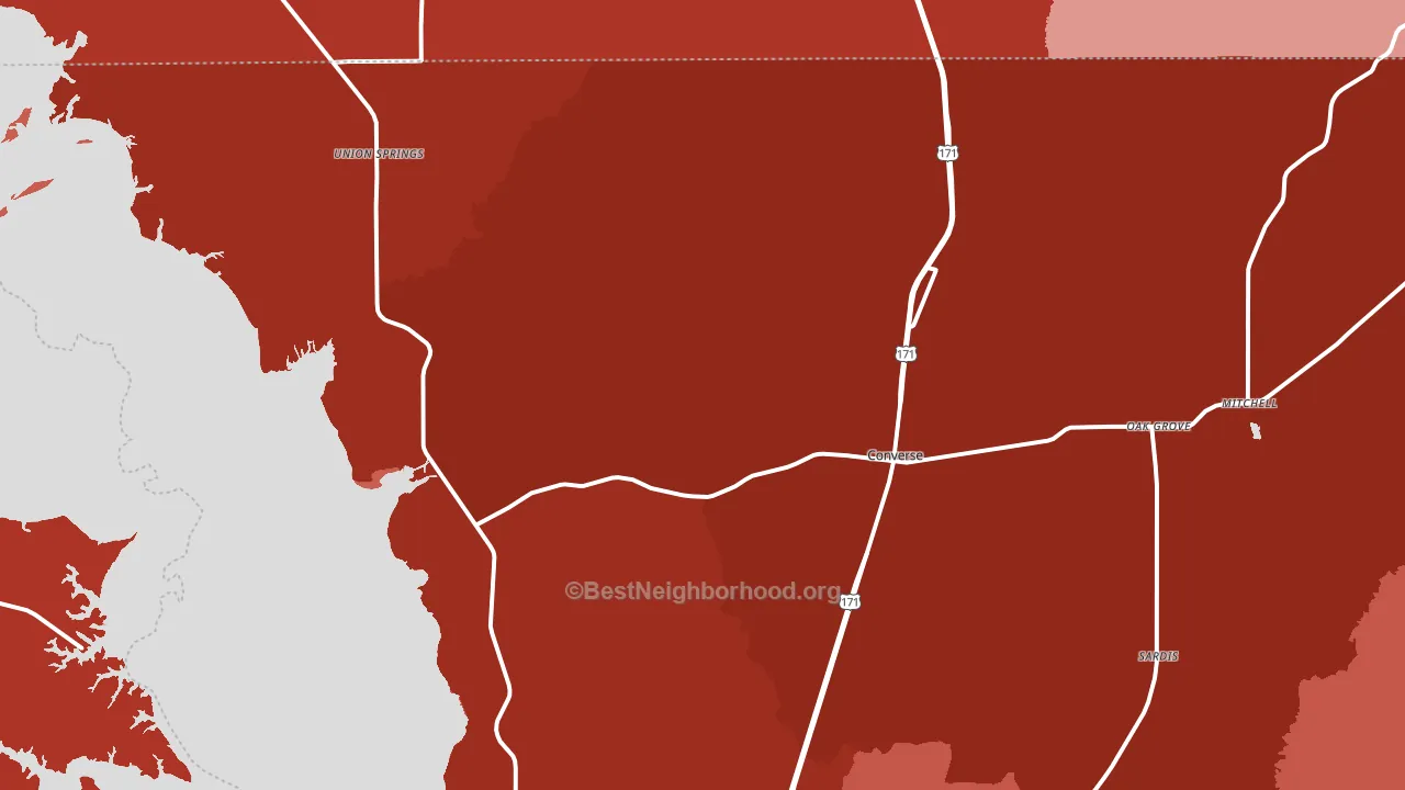 71419, LA block-group political-lean map