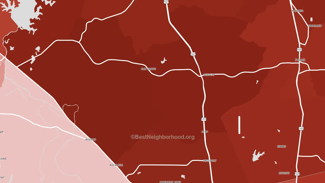 71423, LA block-group political-lean map