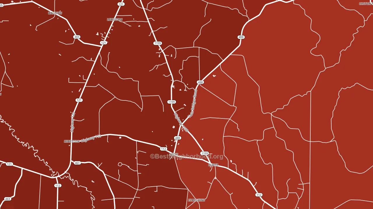 71424, LA block-group political-lean map