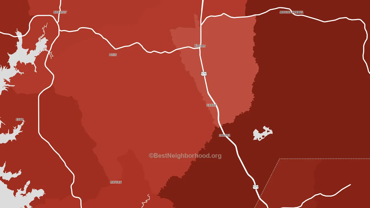 71429, LA block-group political-lean map