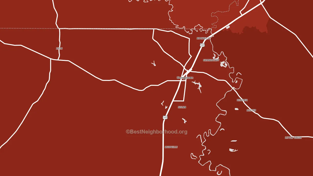 71432, LA block-group political-lean map