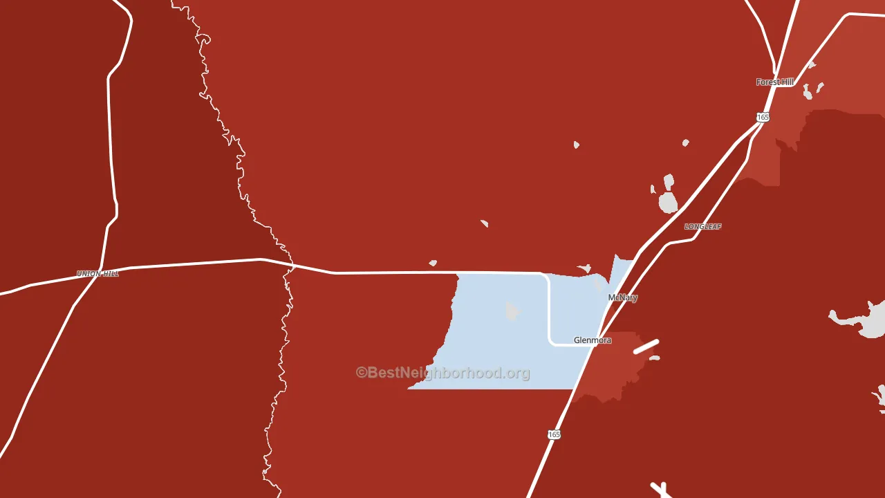 71433, LA block-group political-lean map