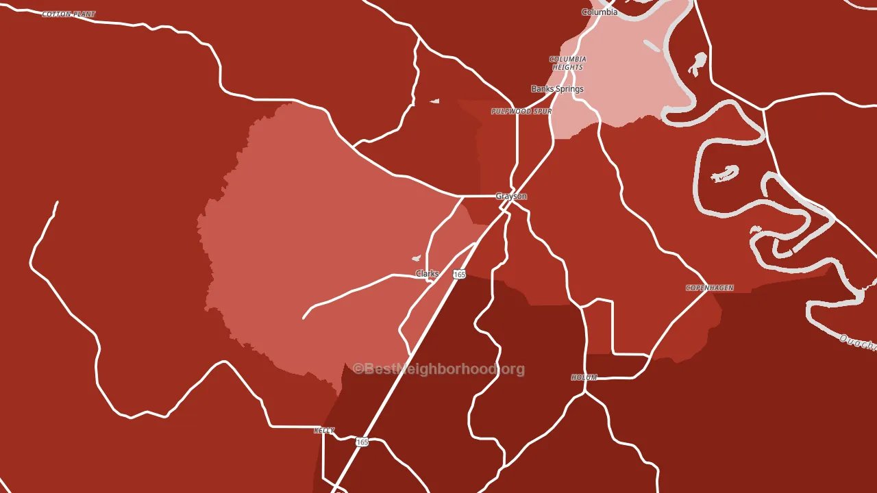 71435, LA block-group political-lean map