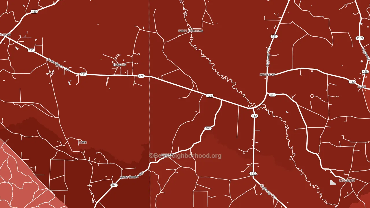 71438, LA block-group political-lean map