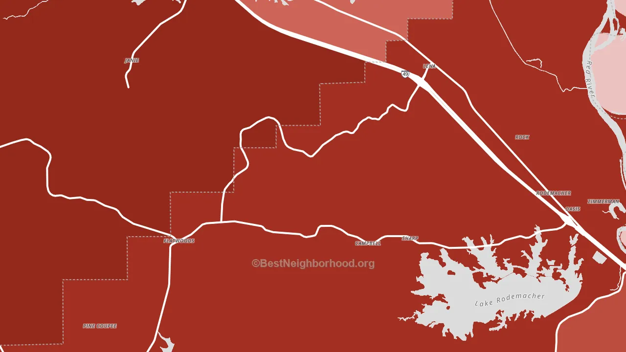 71447, LA block-group political-lean map