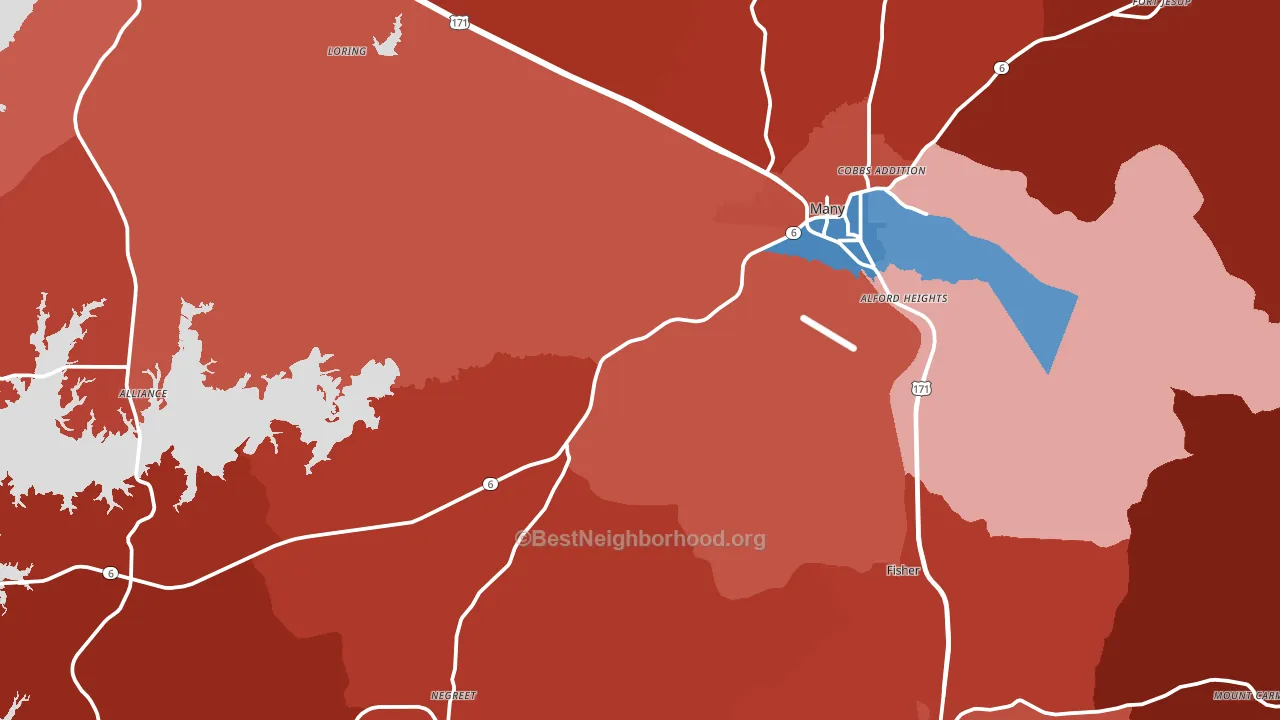 71449, LA block-group political-lean map