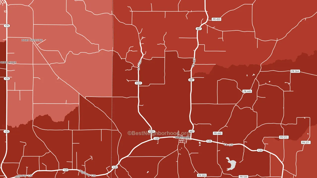 71450, LA block-group political-lean map
