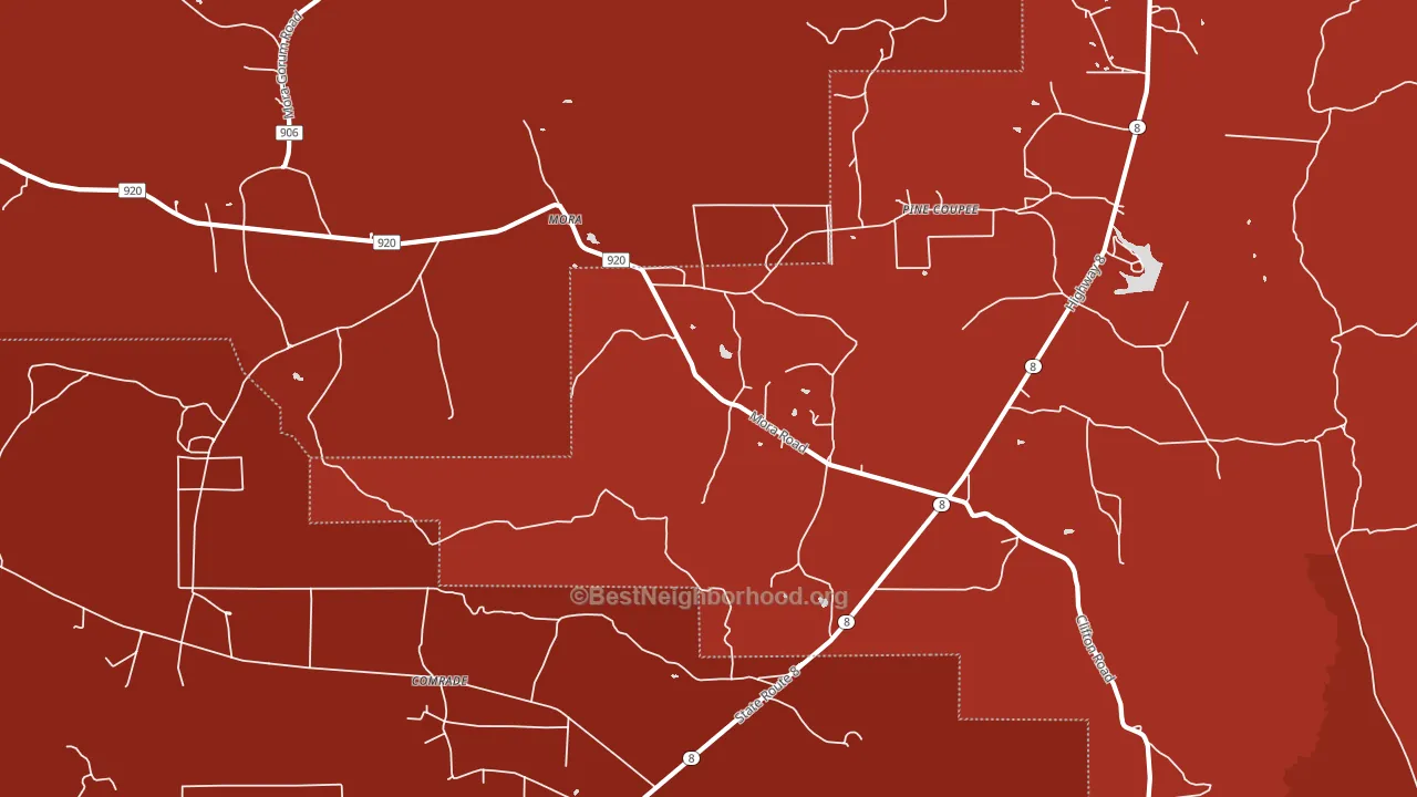 71455, LA block-group political-lean map