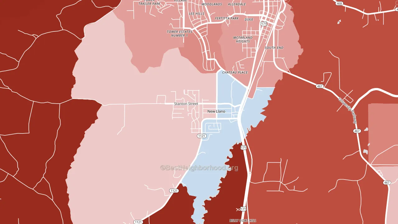 71461, LA block-group political-lean map
