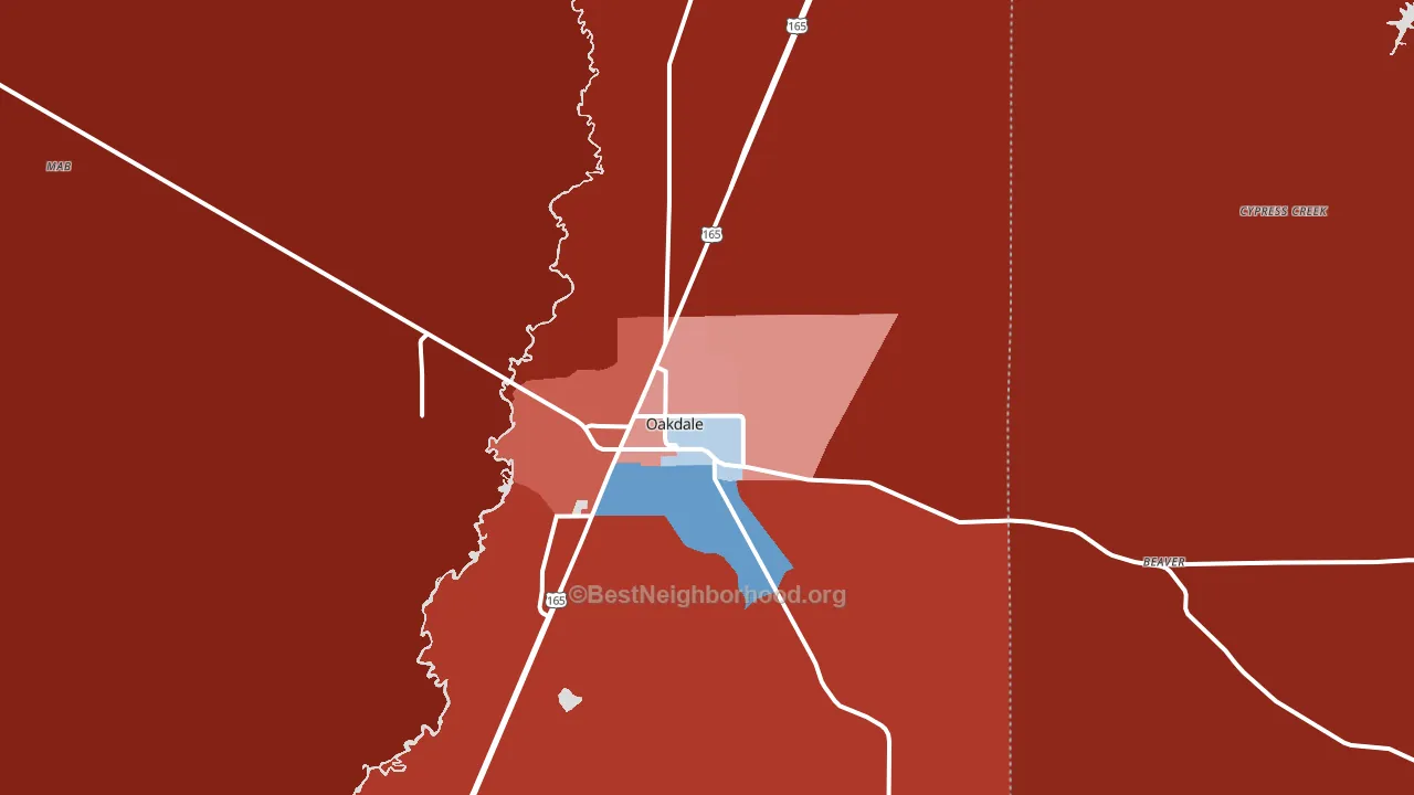 71463, LA block-group political-lean map