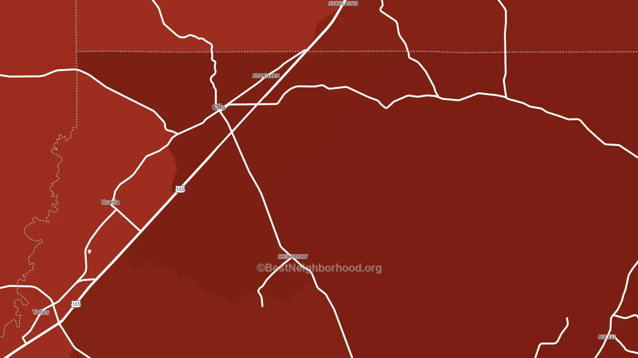 71465, LA block-group political-lean map