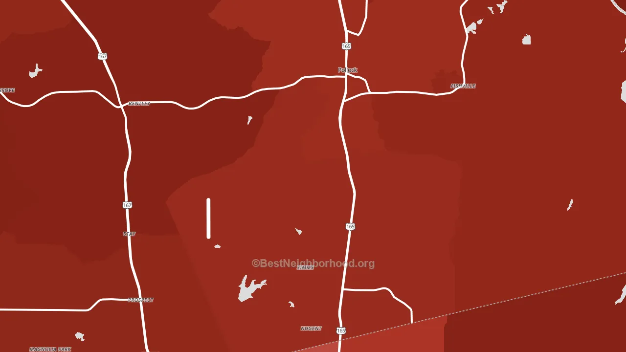 71467, LA block-group political-lean map