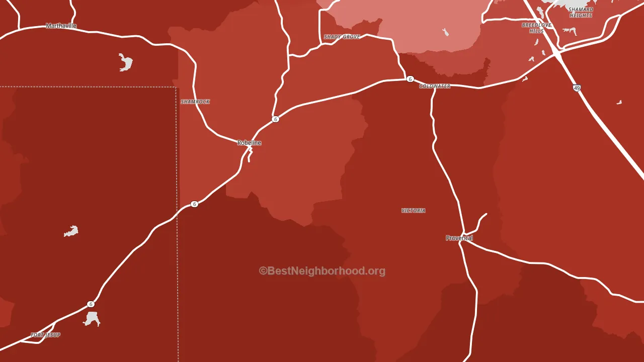 71469, LA block-group political-lean map