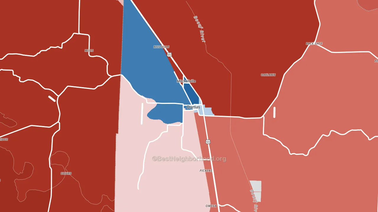 71639, AR block-group political-lean map