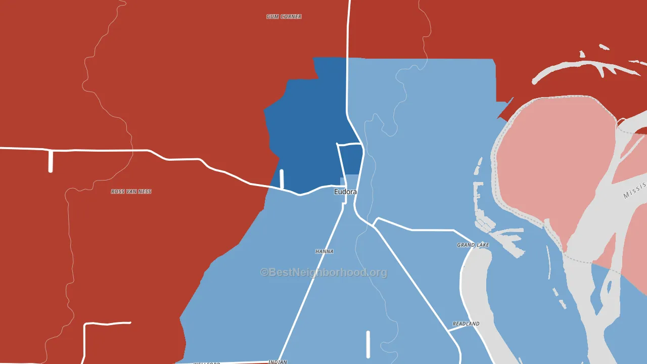 71640, AR block-group political-lean map
