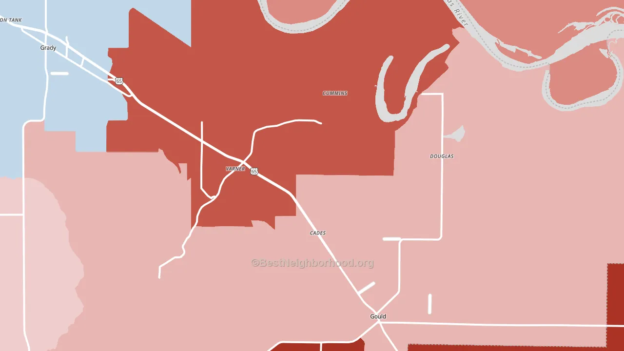 71643, AR block-group political-lean map