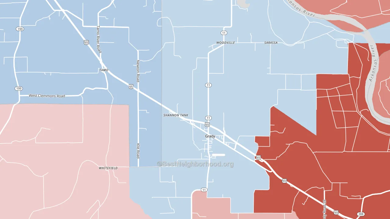 71644, AR block-group political-lean map