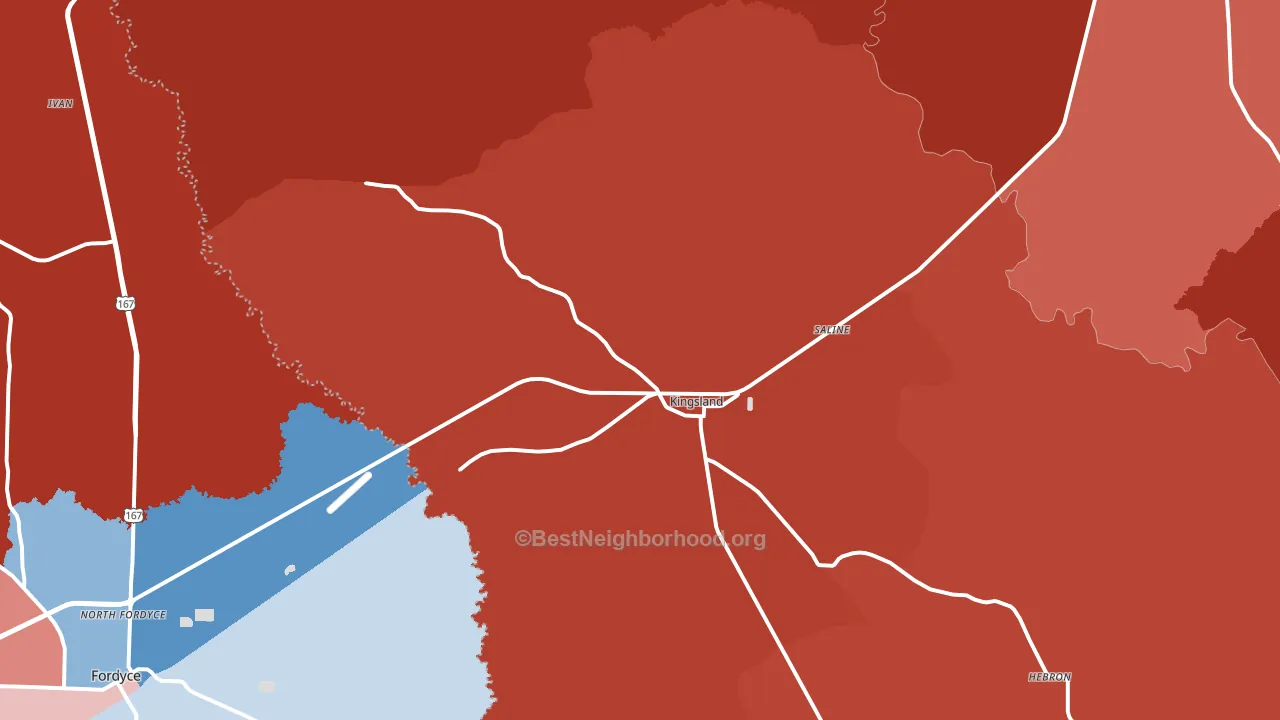 71652, AR block-group political-lean map