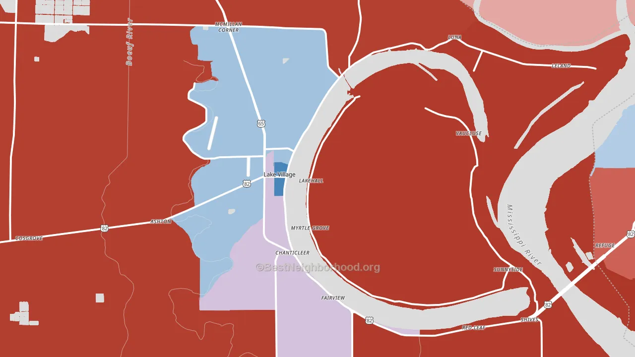 71653, AR block-group political-lean map