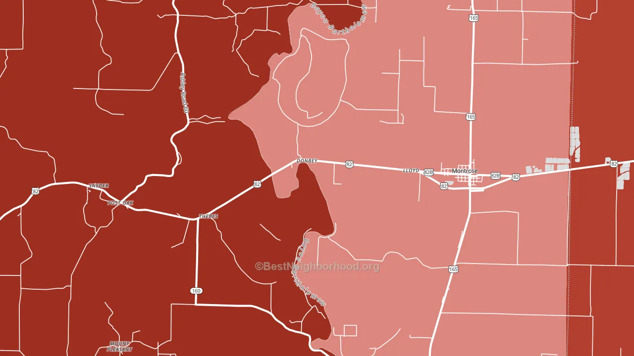 71658, AR block-group political-lean map