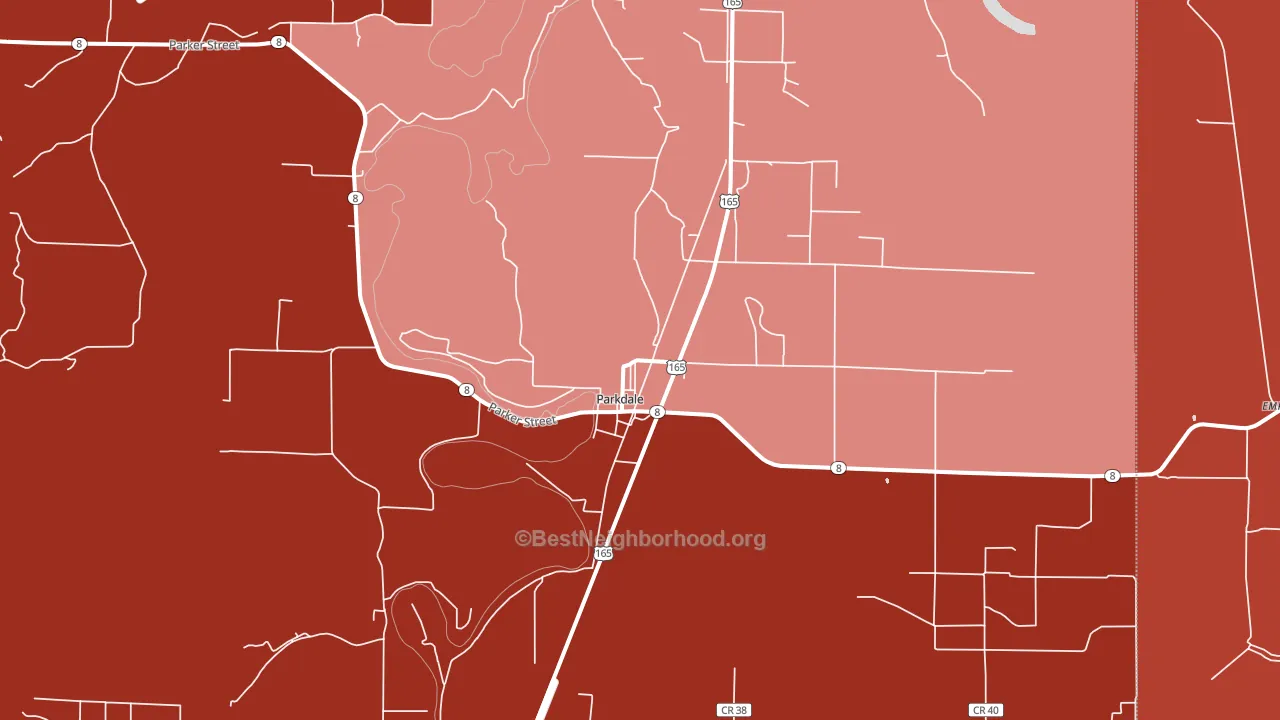 71661, AR block-group political-lean map