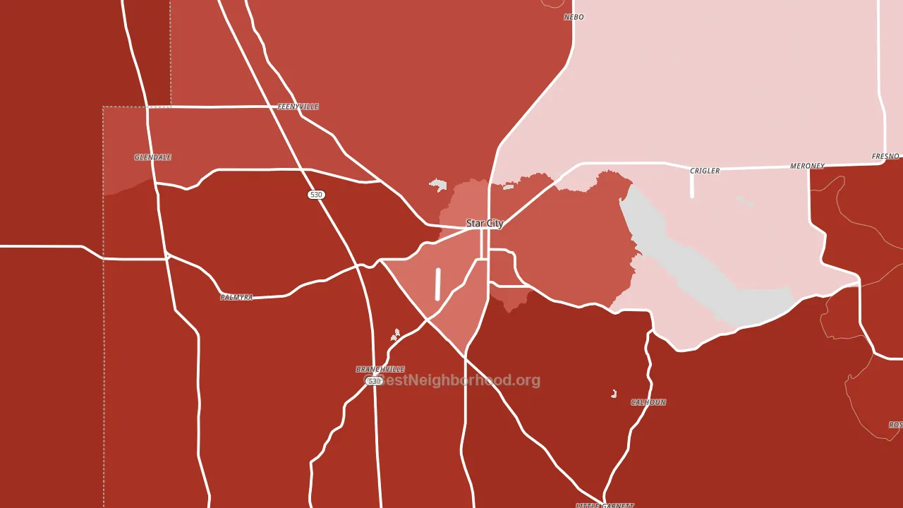 71667, AR block-group political-lean map