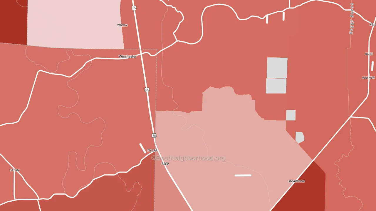71670, AR block-group political-lean map