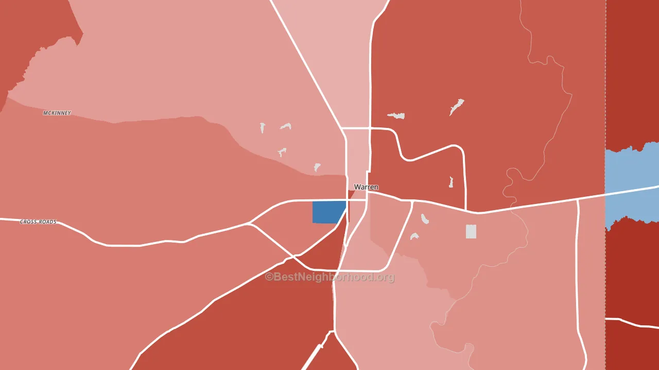 71671, AR block-group political-lean map