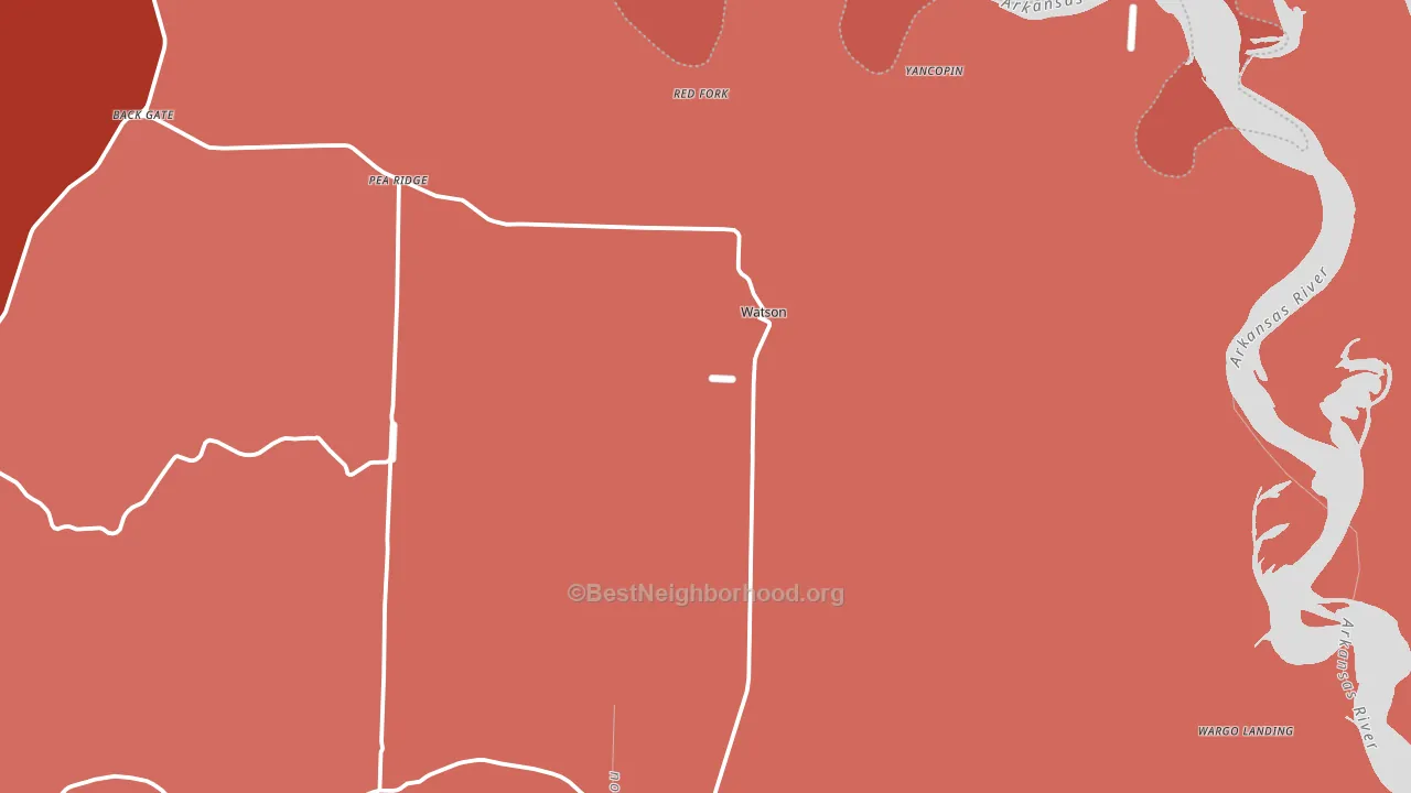 71674, AR block-group political-lean map