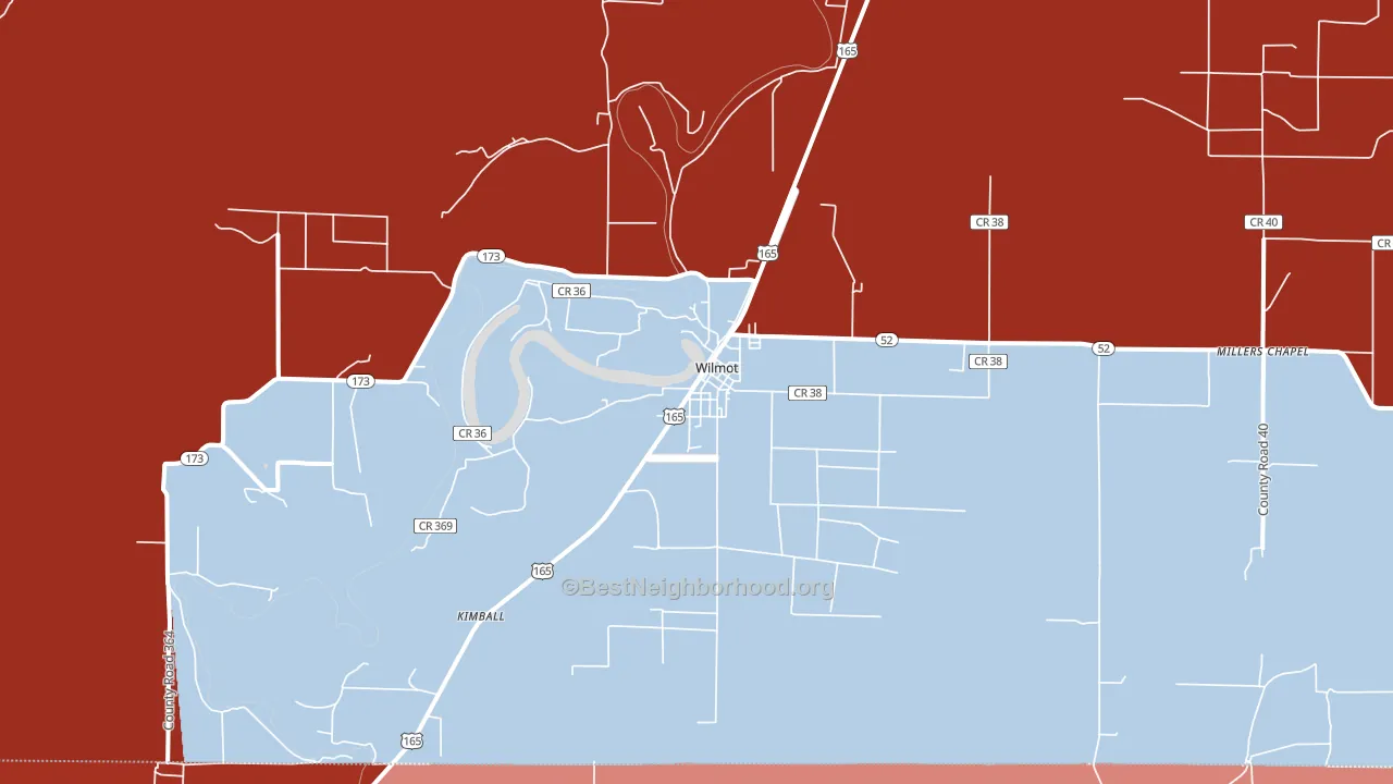 71676, AR block-group political-lean map