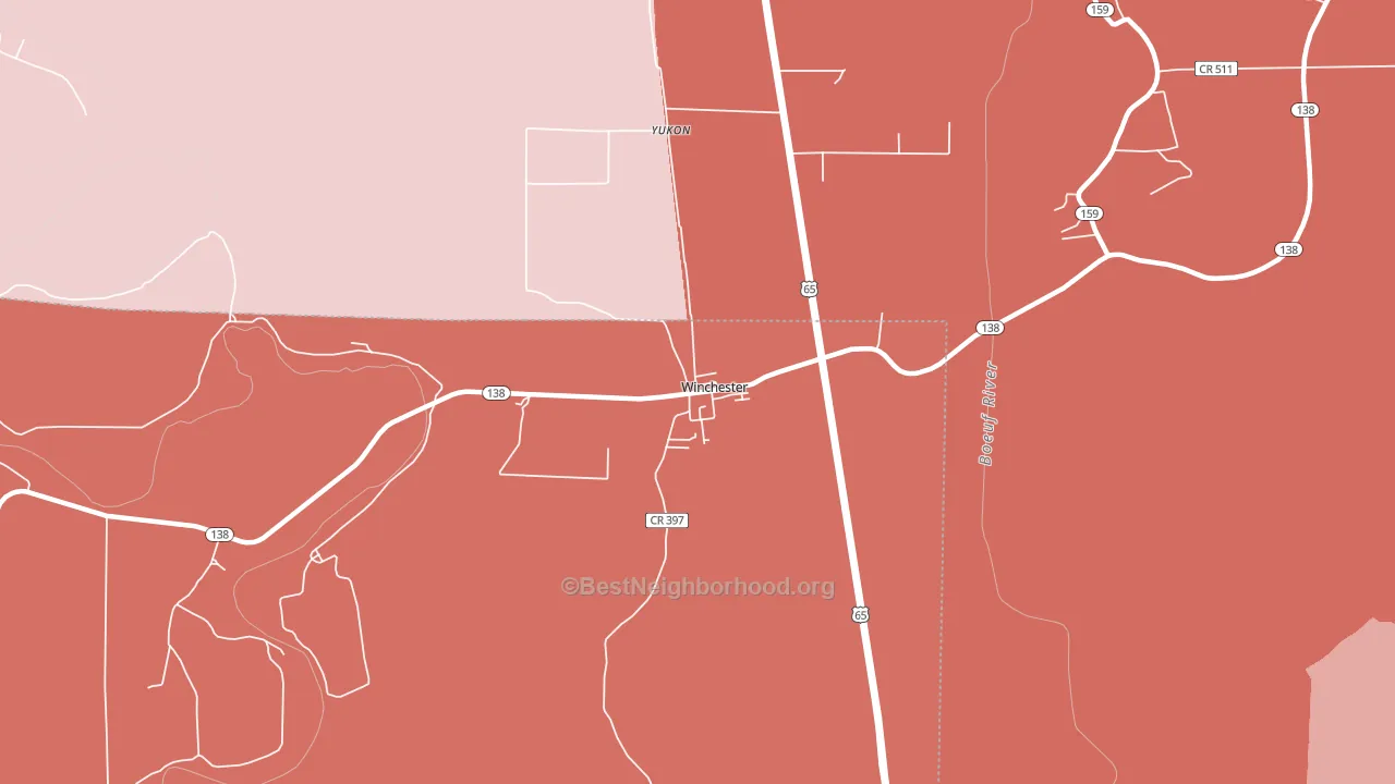 71677, AR block-group political-lean map