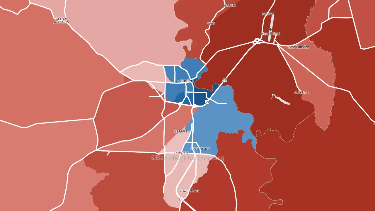 71701, AR block-group political-lean map