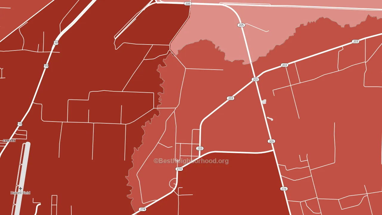 71711, AR block-group political-lean map