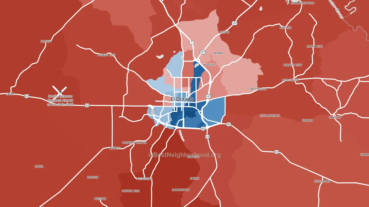 71730, AR block-group political-lean map